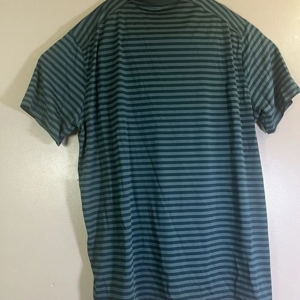 Nike Golf Polo Shirt Dri-Fit Victory Men 2XL Green Stripe Performance 891239